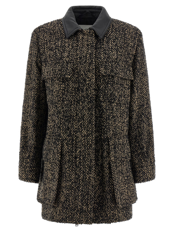 Max Mara Multicolor Virgin Wool Shell Jacket