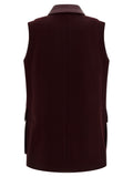 Max Mara Bordeaux Virgin Wool Sleeveless Jacket
