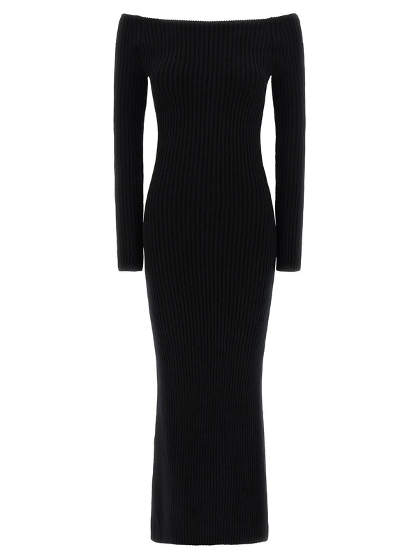 Max Mara Black Wool Long Dress