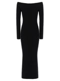 Max Mara Black Wool Long Dress