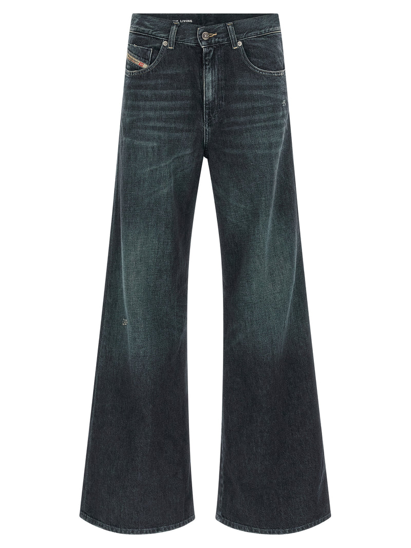 Diesel Blue Cotton Flared Jeans