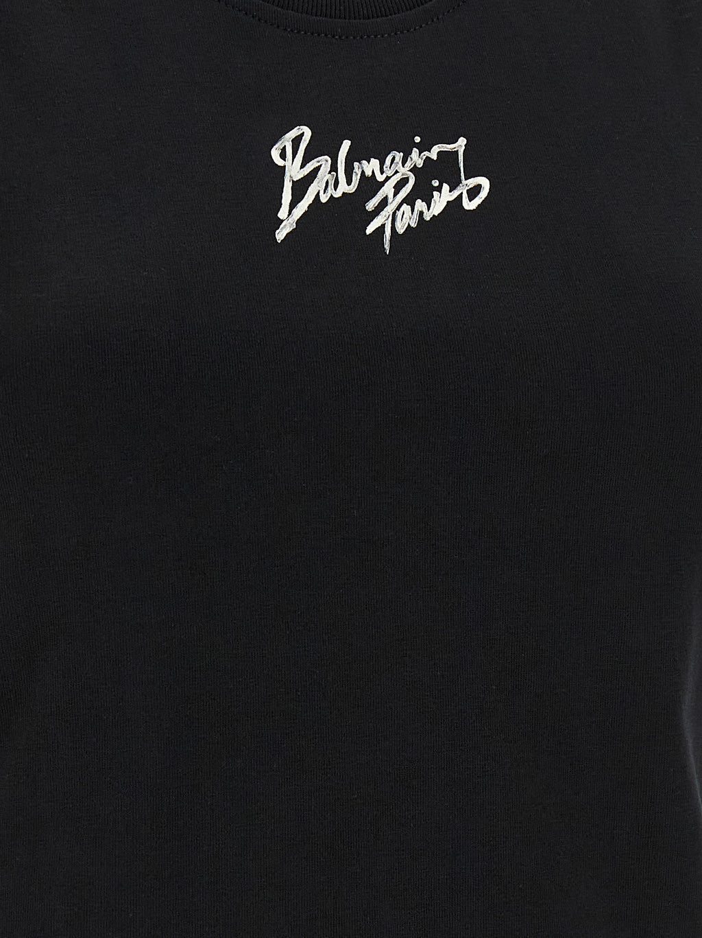 Balmain Black Cotton Sleeveles T-Shirt