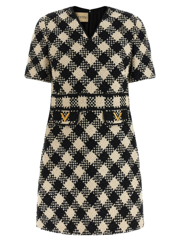 Valentino Garavani Bicolor Cotton Short Dress