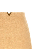 Valentino Garavani Beige Virgin Wool Long Skirt