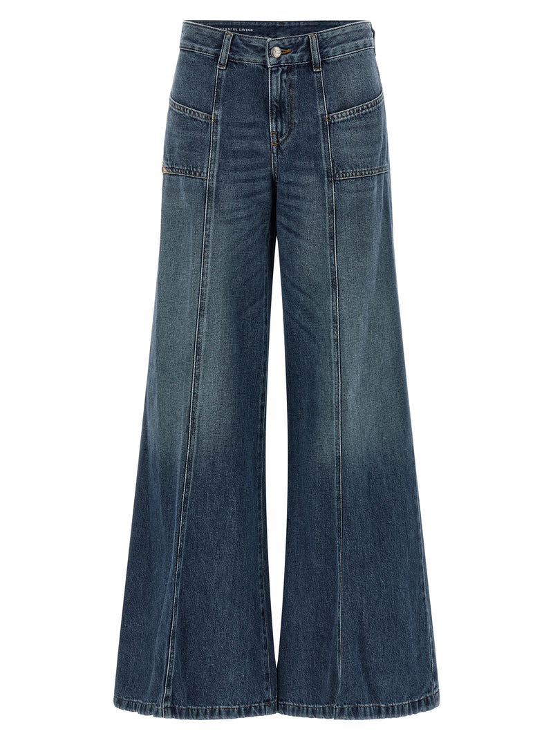 Diesel Blue Cotton Flared Jeans