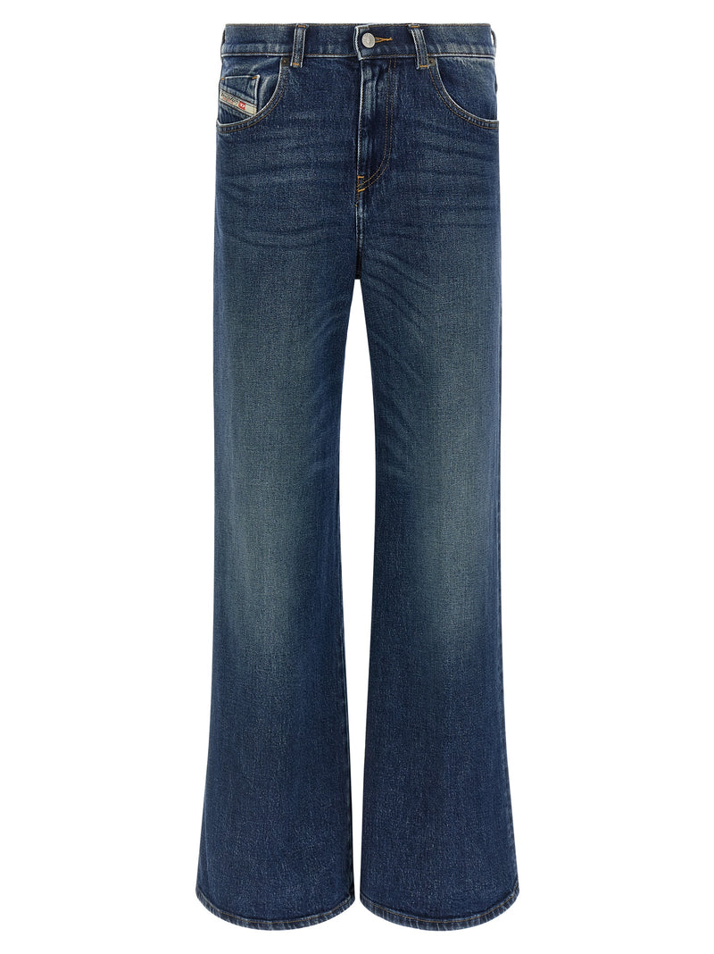 Diesel Blue Cotton Flared Jeans