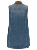 Versace Blue Cotton Short Dress