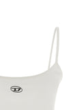 Diesel White Cotton Tank Tops