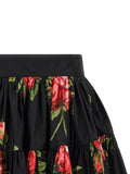 Dolce & Gabbana Black Cotton Long Skirt