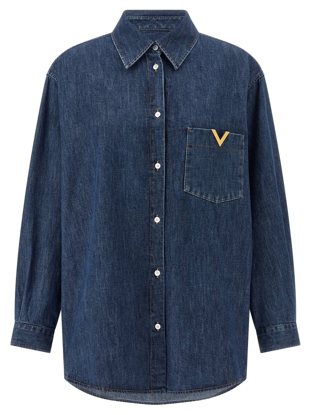 Valentino Garavani Blue Cotton Blouse