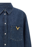 Valentino Garavani Blue Cotton Blouse