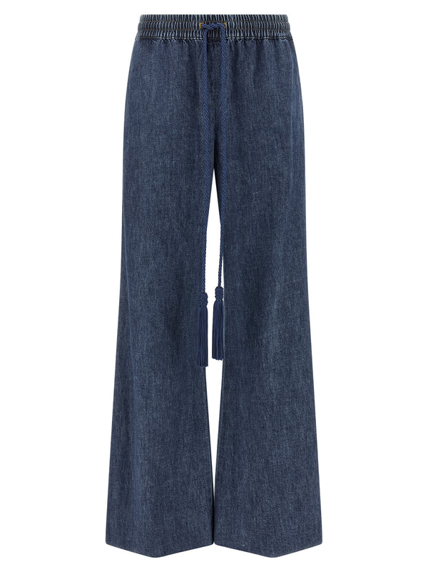 Valentino Garavani Blue Cotton Flared Jeans