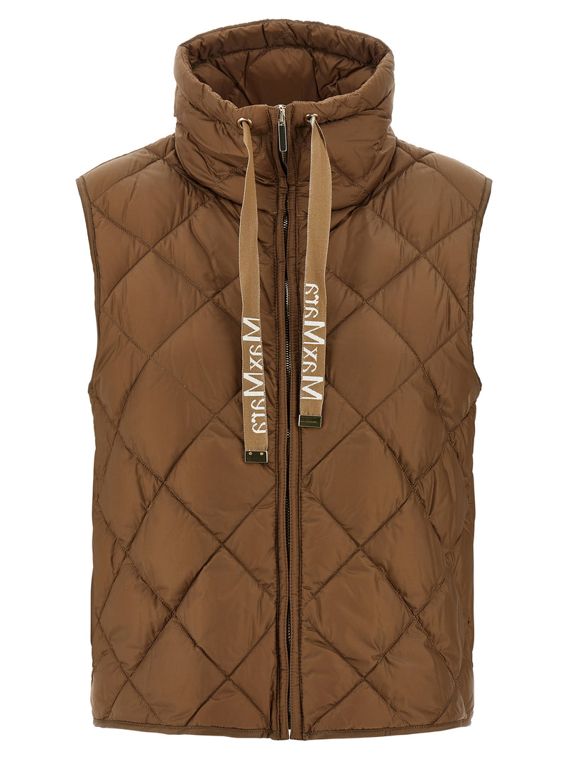Max Mara Brown Polyamide Sleeveless Jacket