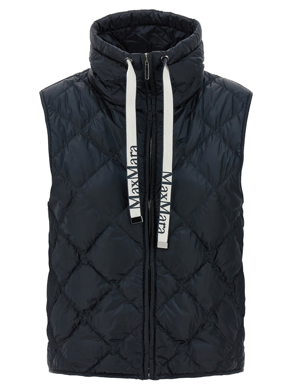 Max Mara Blue Polyamide Sleeveless Jacket