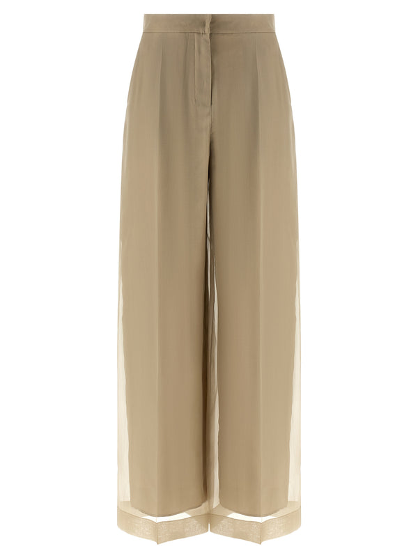 Max Mara Beige Silk Casual Pants