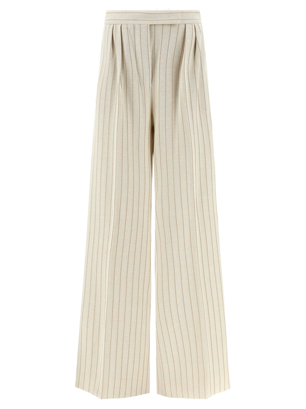 Max Mara White Cotton Casual Pants
