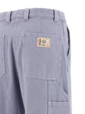 Max Mara Purple Cotton Casual Pants