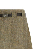 Ferragamo Multicolor Linen Long Skirt