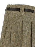 Ferragamo Multicolor Linen Long Skirt