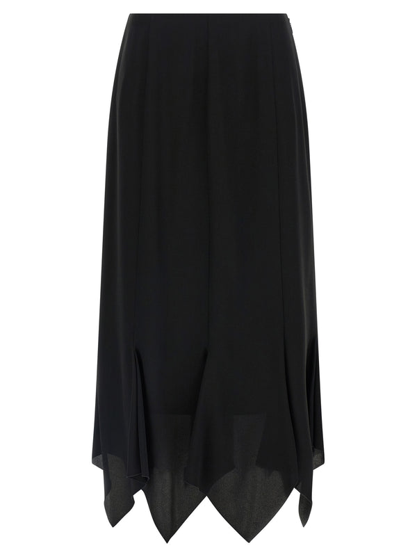 Valentino Garavani Black Silk Midi Skirt
