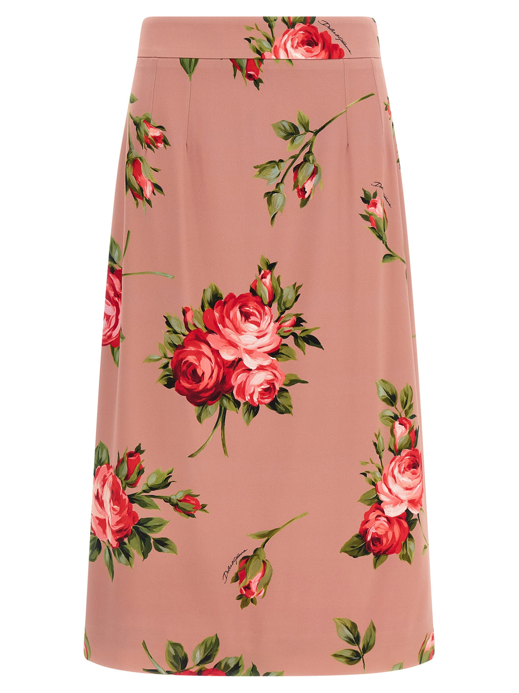 Dolce & Gabbana Multicolor Silk Midi Skirt