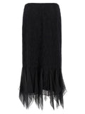 Valentino Garavani Black Cotton Midi Skirt