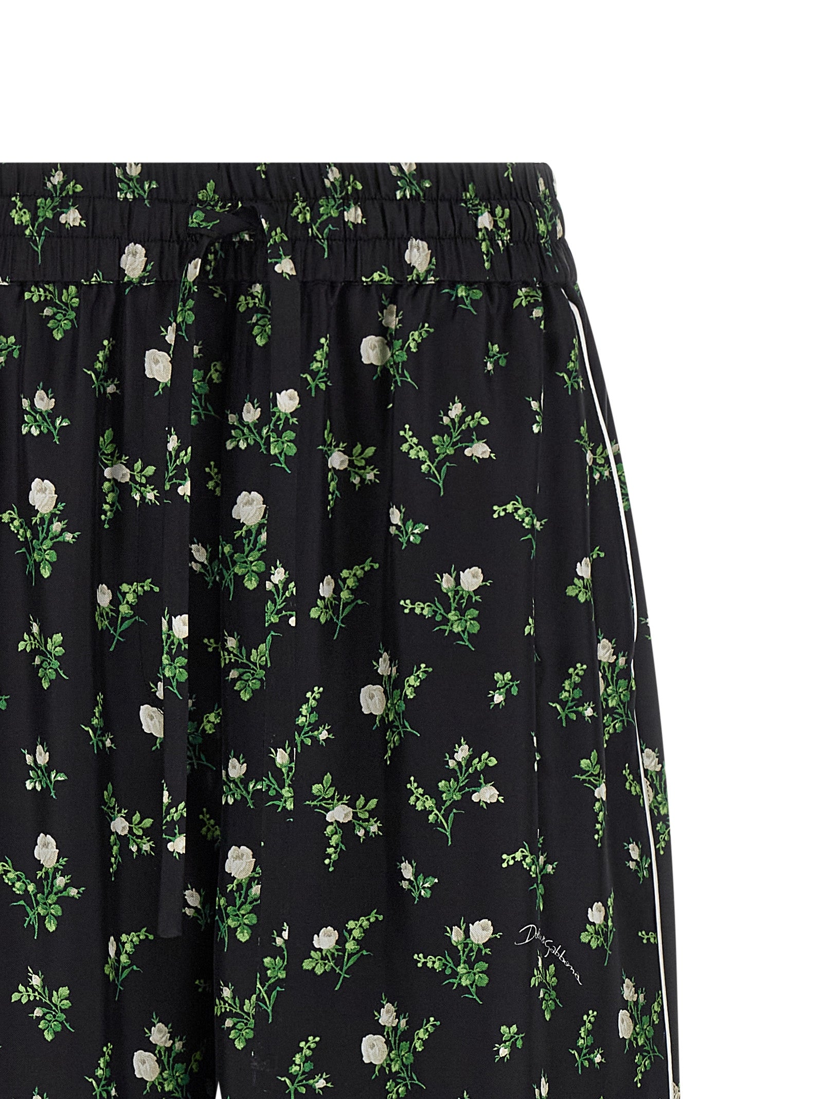 Dolce & Gabbana Black Silk Casual Pants
