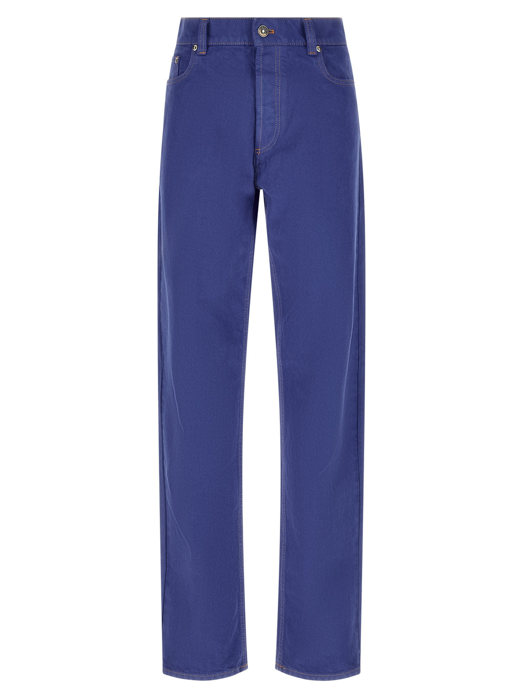 Versace Blue Cotton Straight-Leg Jeans