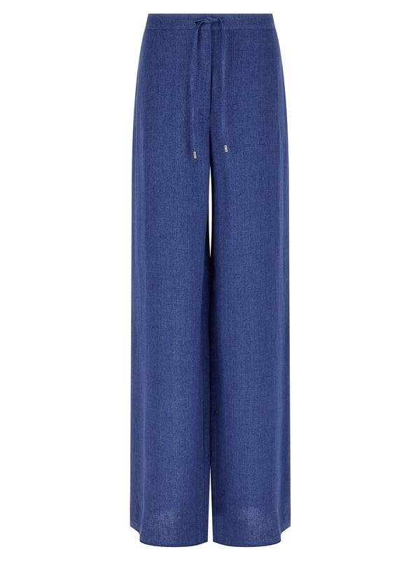 Max Mara Blue Linen Casual Pants