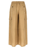 Max Mara Beige Linen Cargo Pants