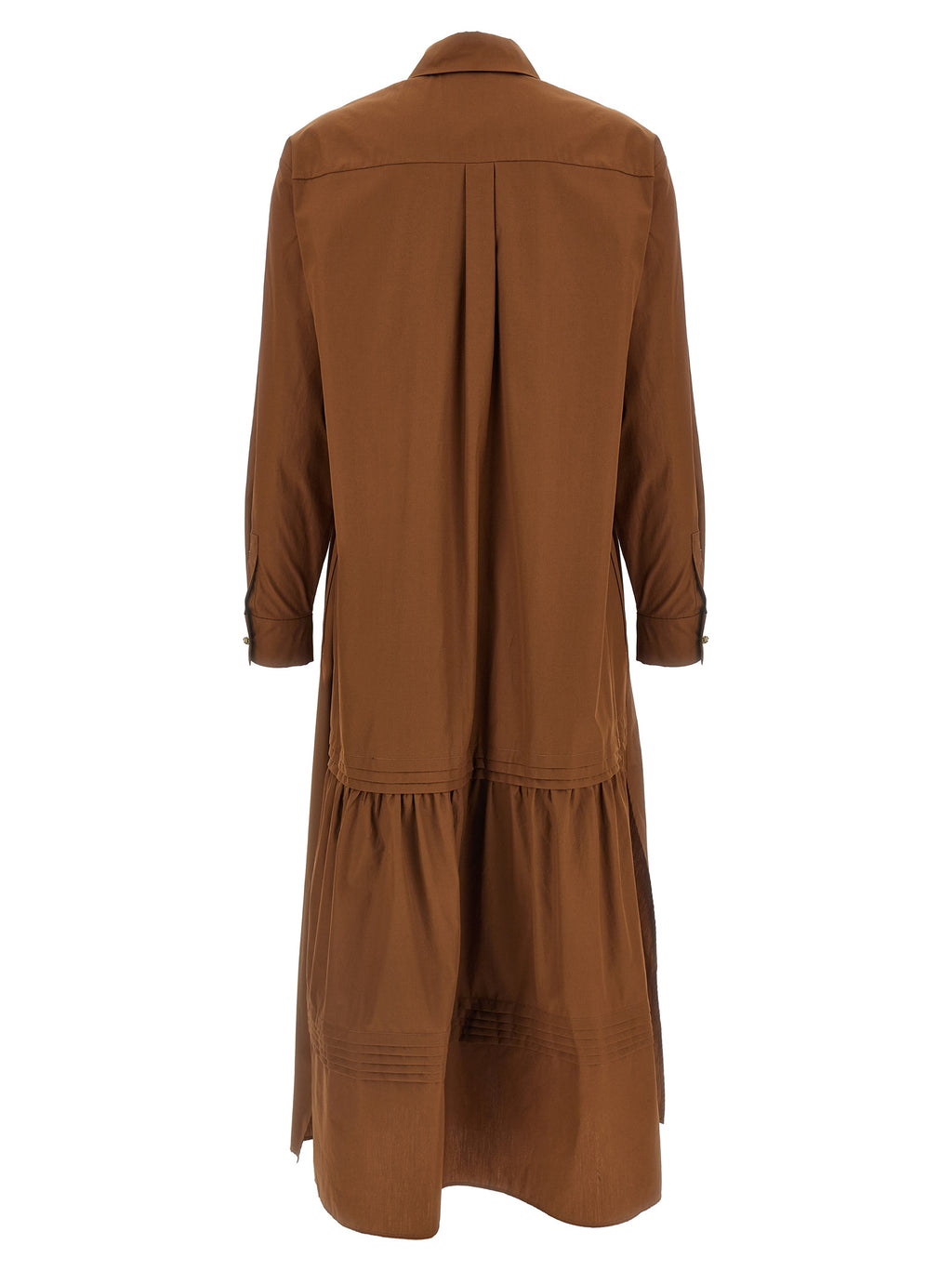 Max Mara Brown Cotton Long Dress