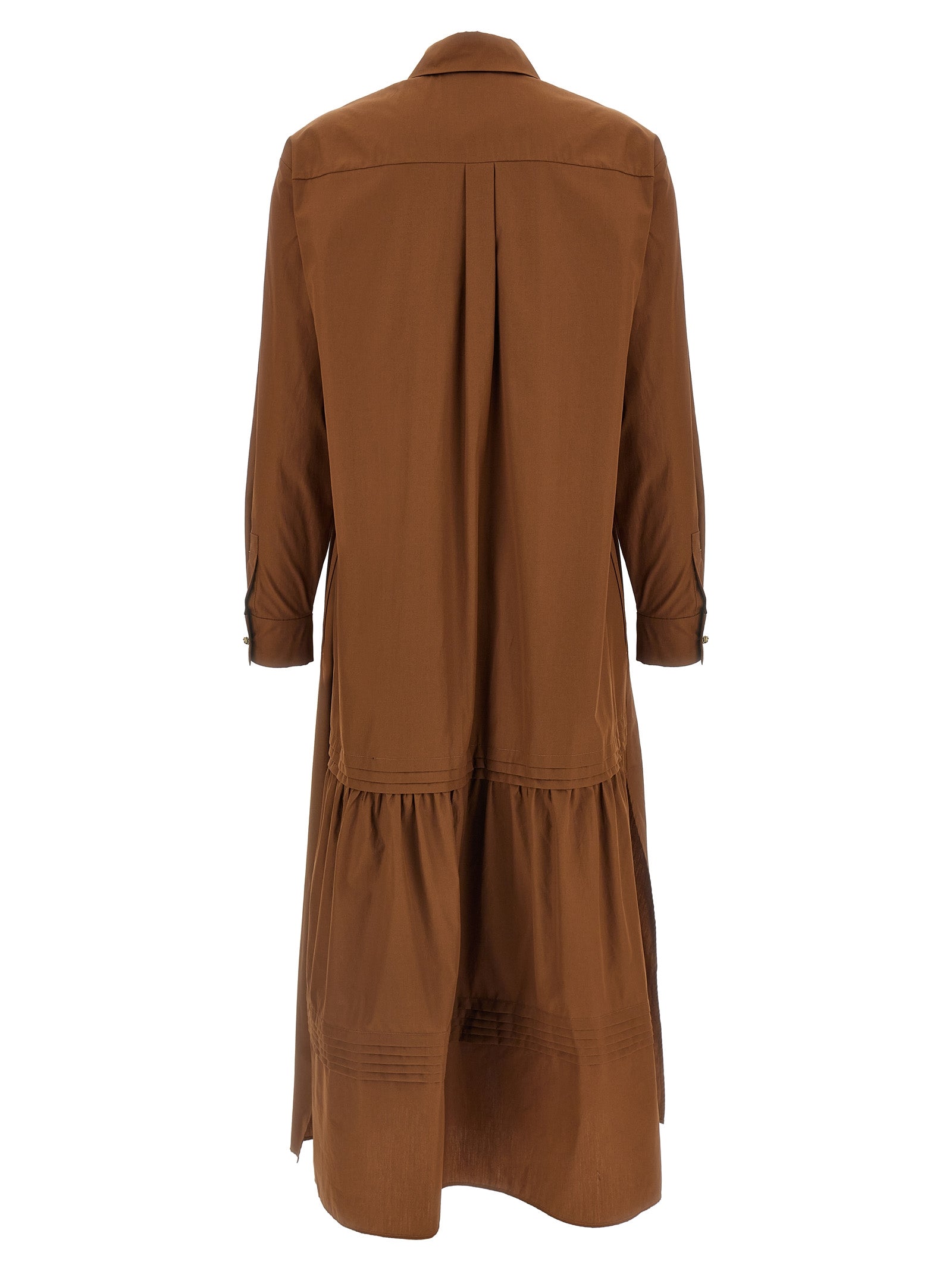 Max Mara Brown Cotton Long Dress