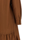 Max Mara Brown Cotton Long Dress