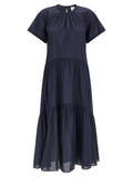 Max Mara Blue Acetate Long Dress