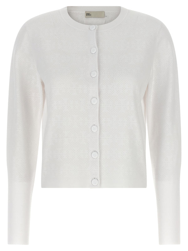 Tory Burch White Viscose Cardigan