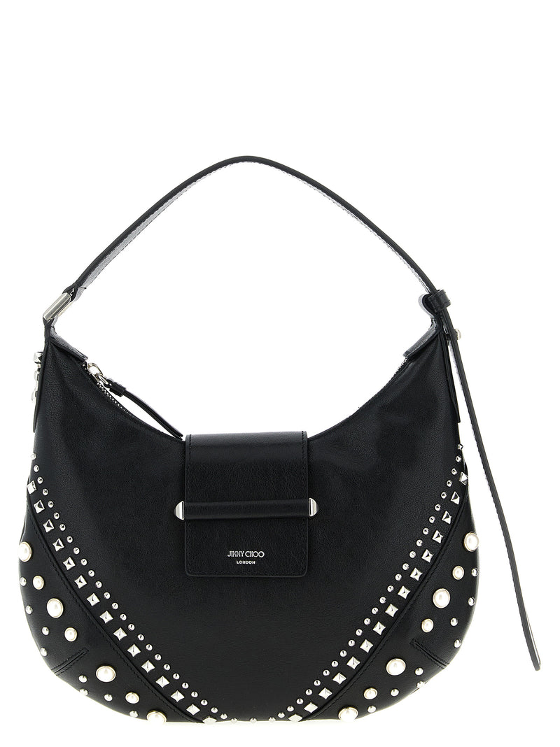 Jimmy Choo White Lamb Leather Shoulder Bag