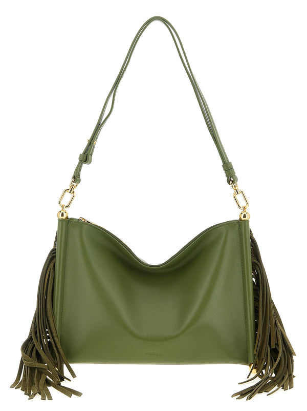 Furla Bicolor Lamb Leather Shoulder Bag
