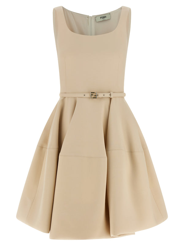 Fendi Multicolor Wool Short Dress