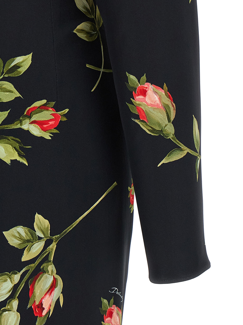 Dolce & Gabbana Black Viscose Midi Dress