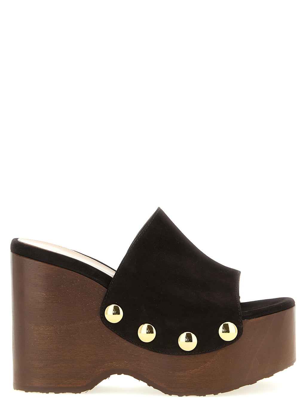 Gianvito Rossi Brown Suede Leather Wedge Sandals