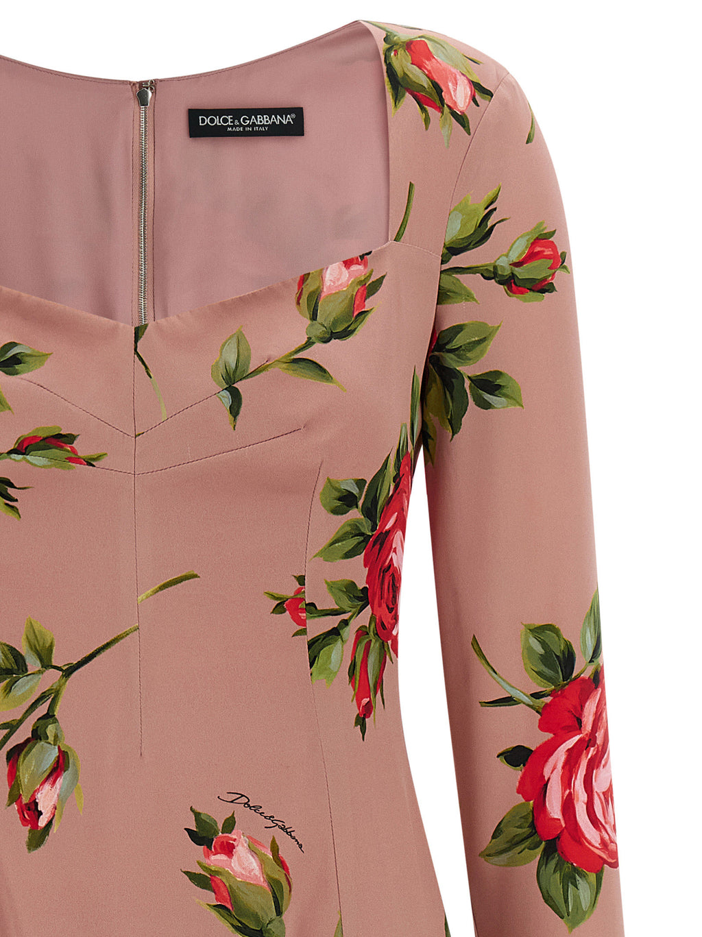 Dolce & Gabbana Multicolor Silk Midi Dress