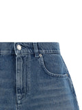 Moschino Blue Cotton Bermuda Shorts