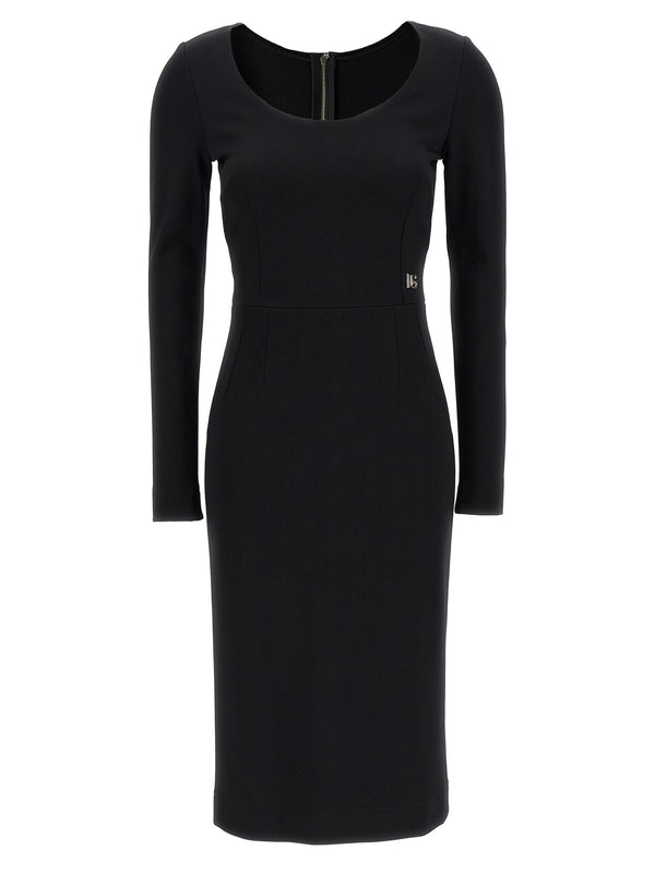 Dolce & Gabbana Black Viscose Midi Dress
