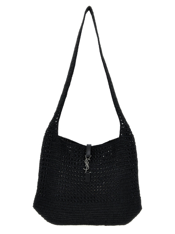 Saint Laurent Black Raffia Tote Bag