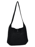 Saint Laurent Black Raffia Tote Bag