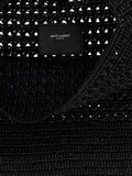 Saint Laurent Black Raffia Tote Bag
