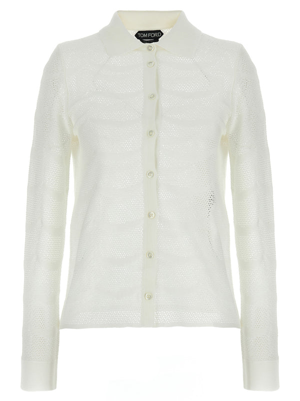 Tom Ford White Cotton Cardigan