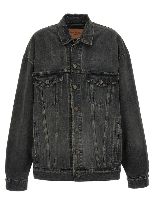 Balenciaga Gray Cotton Denim Jacket