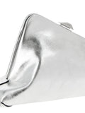 The Attico Silver Calfskin Clutch Bag
