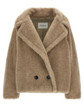 Max Mara Beige Alpaca Leather Coat